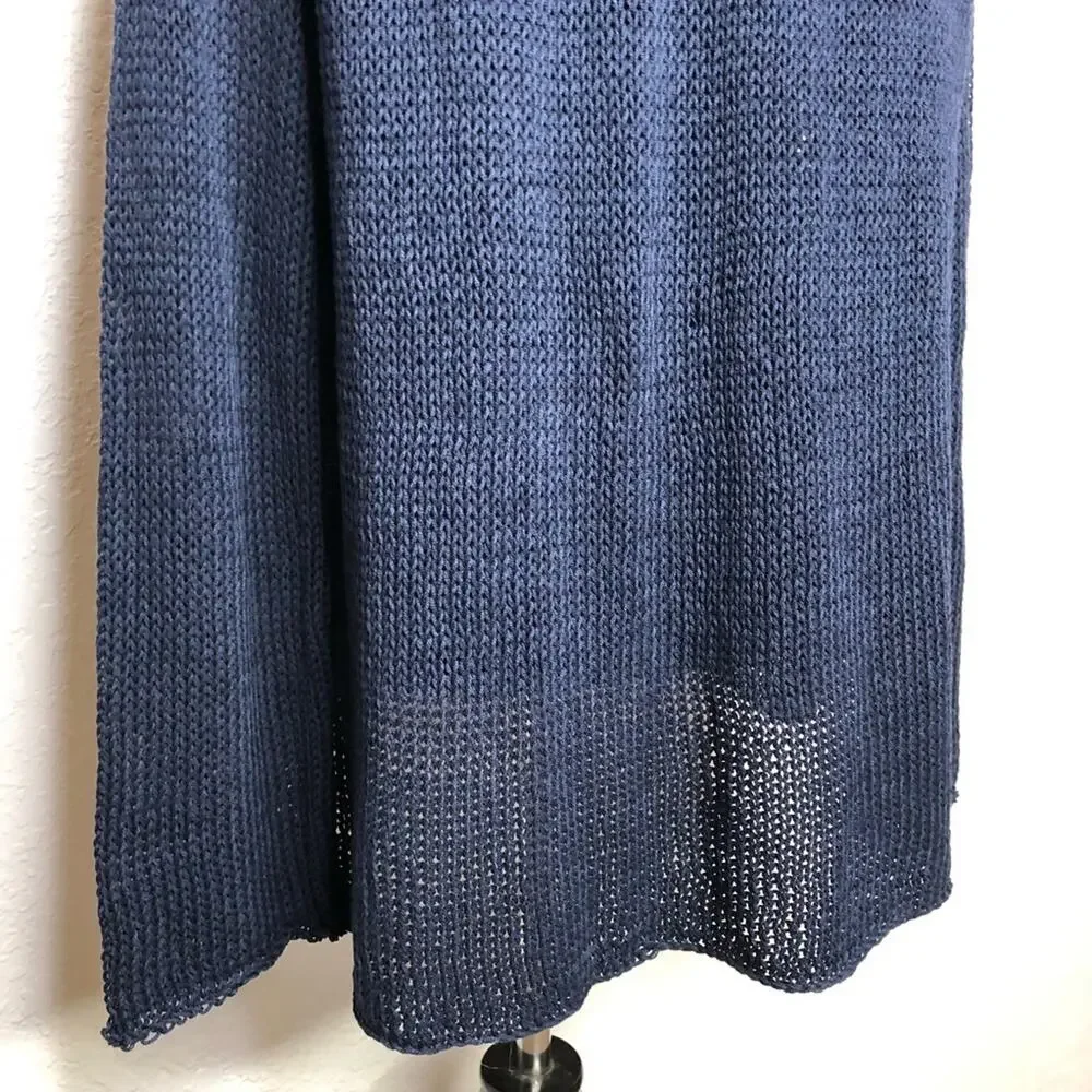 Wooden Ships navy white anchor nautical open knit sweater size Medium / Large ML - Picture 11 of 13